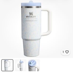 Stanley Floral Travel Mug in Light Blue and White